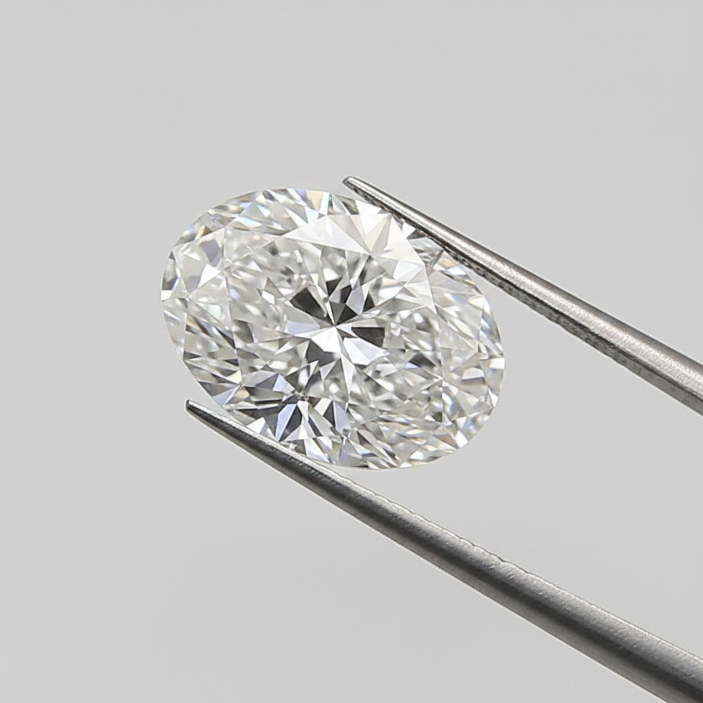 2,09 karaat ovale lab-grown diamant, VS1/F