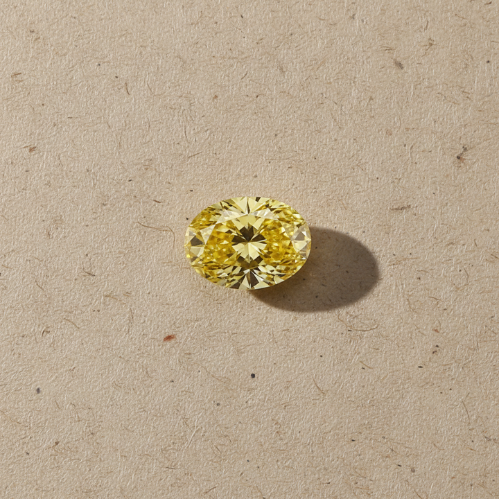 2,09 karaat ovale lab-grown diamant, VS1/fancy intens geel
