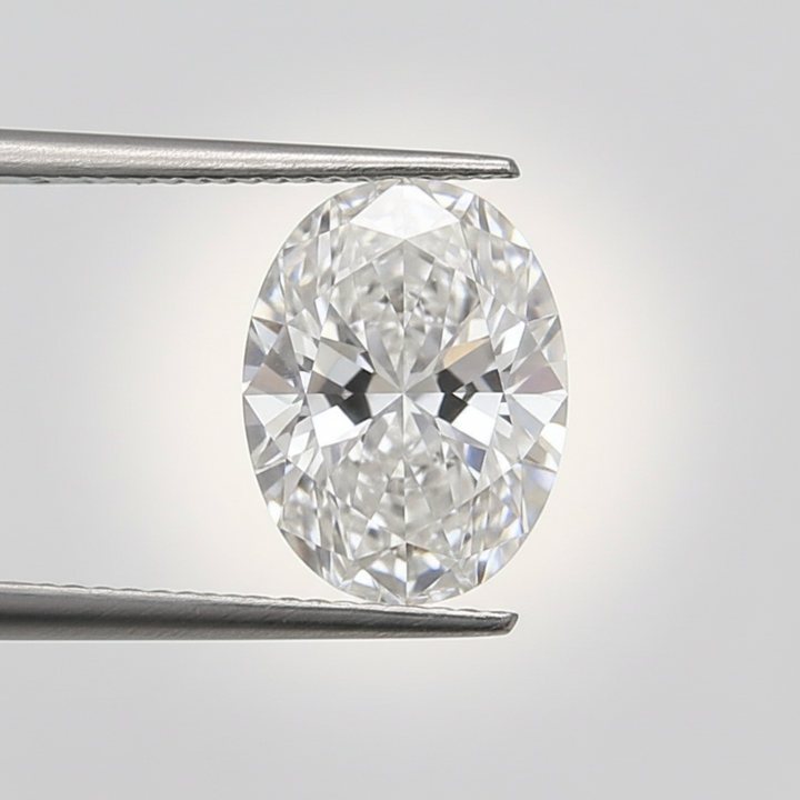 Diamante cultivado em laboratório com corte oval de 2,0 quilates, VS1/E