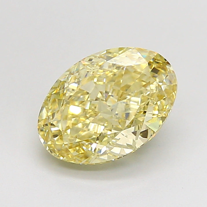 2.10 Carat Oval Cut Lab Grown Diamond VVS2Fancy Yellow