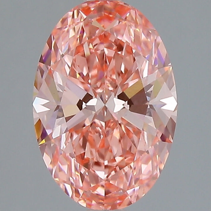 Diamante ovale coltivato in laboratorio da 2,10 carati VVS2 Fancy Vivid Pink