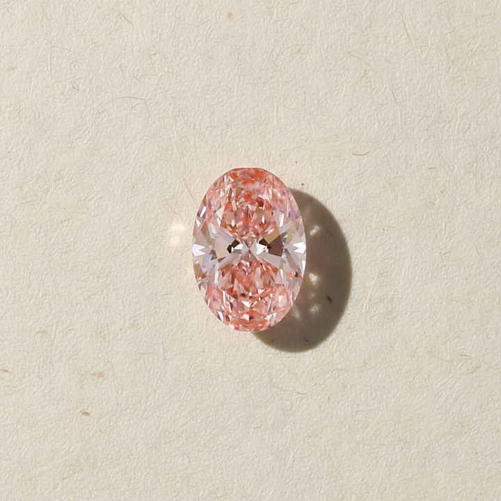 2,10 karaat ovale lab-grown diamant, VVS2/fancy levendig roze