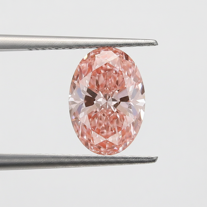 2,10 karaat ovale lab-grown diamant, VVS2/fancy levendig roze