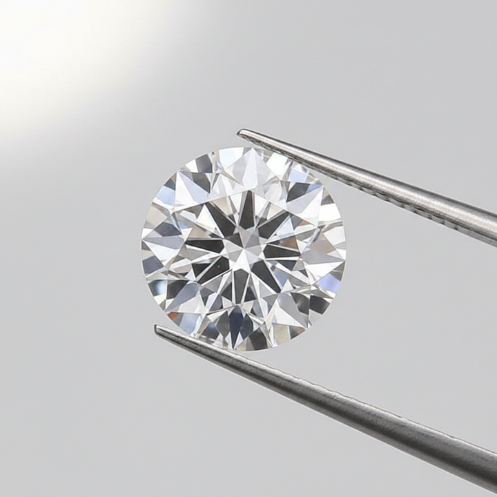 Diamante redondo cultivado em laboratório de 2,10 quilates, SI1/E