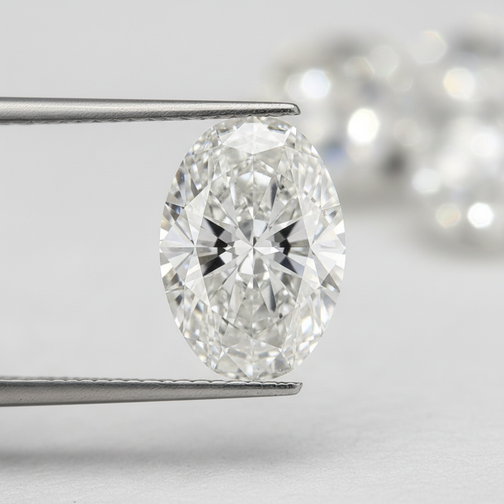 2,11 karaat ovale lab-grown diamant, VS2/F