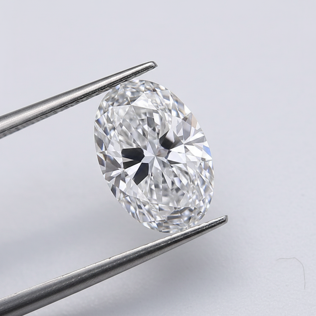 2,12 karaat ovale lab-grown diamant, VVS2/D
