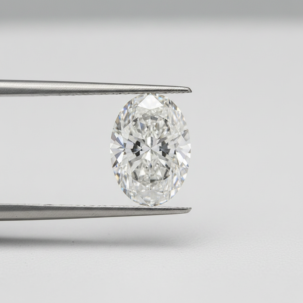 2,12 karaat ovale lab-grown diamant, VVS2/F