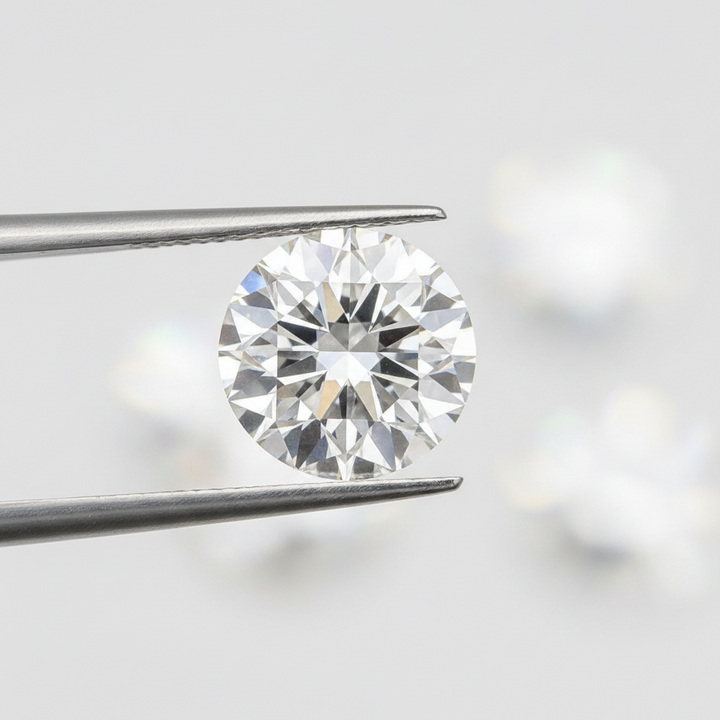 IGI Certified 2.13 Ct F Color VS2 Round CVD Diamond with 8.21mm Diameter