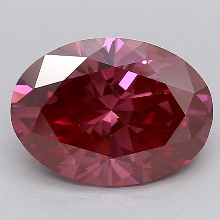 Diamante cultivado en laboratorio de talla ovalada de 2,1 quilates VS1 FANCY ROSA PROFUNDO
