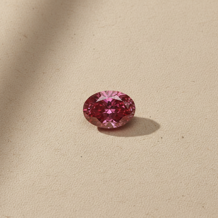 2,1 Karat ovaler, im Labor geschliffener Diamant, VS1/FANCY DEEP PINK