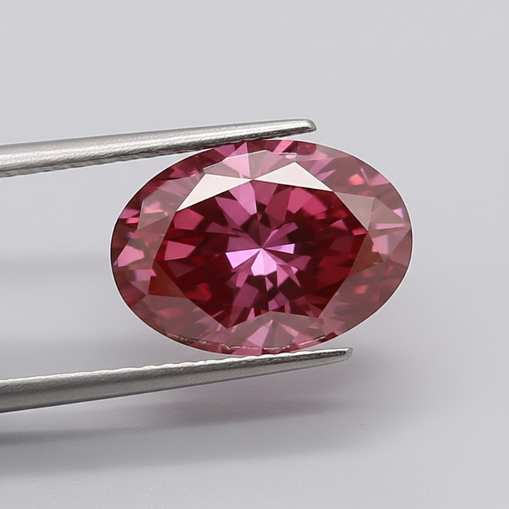 2,1 Karat ovaler, im Labor geschliffener Diamant, VS1/FANCY DEEP PINK