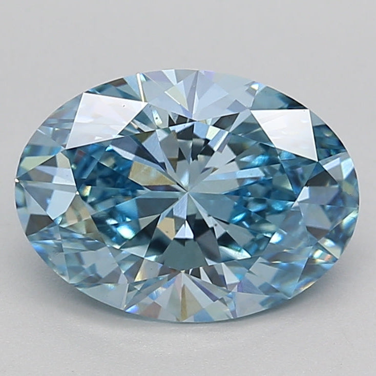 2.21 Carat Oval Cut Lab Grown Diamond VS1 FANCY VIVID BLUE