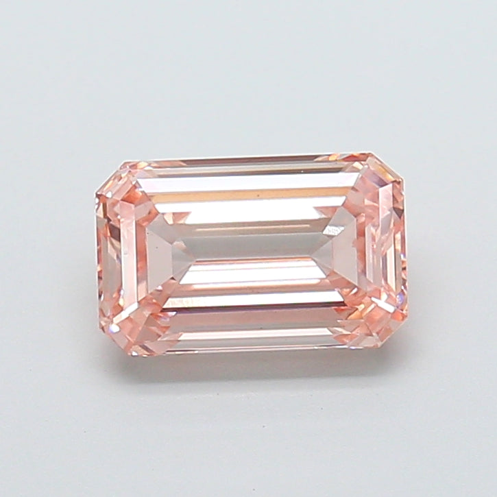 2.22 Carat Emerald Cut Lab Grown Diamond VS1Fancy Intense Pink