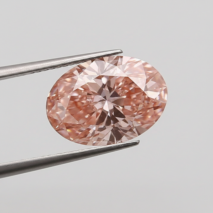 2,22 karaat ovaal geslepen lab-grown diamant, VS1/FANCY LEVENDIG ROZE