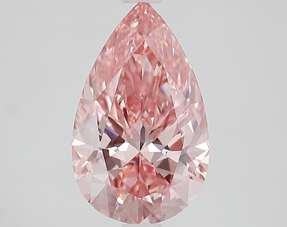 2.22 Carat Pear Cut Lab Grown Diamond VS1Fancy Vivid Pink