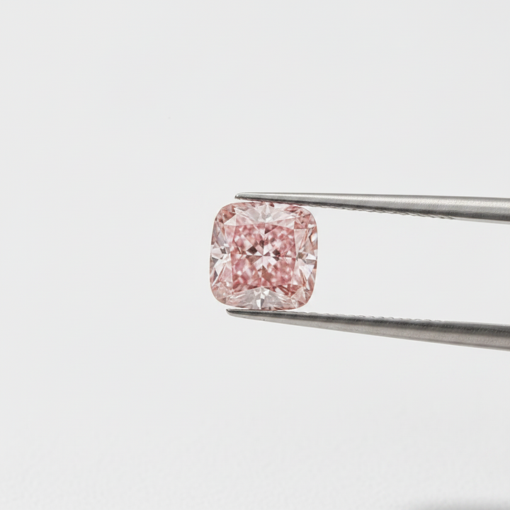 Diamant cultivé en laboratoire modifié par coussin de 2,23 carats, VS1/rose vif fantaisie