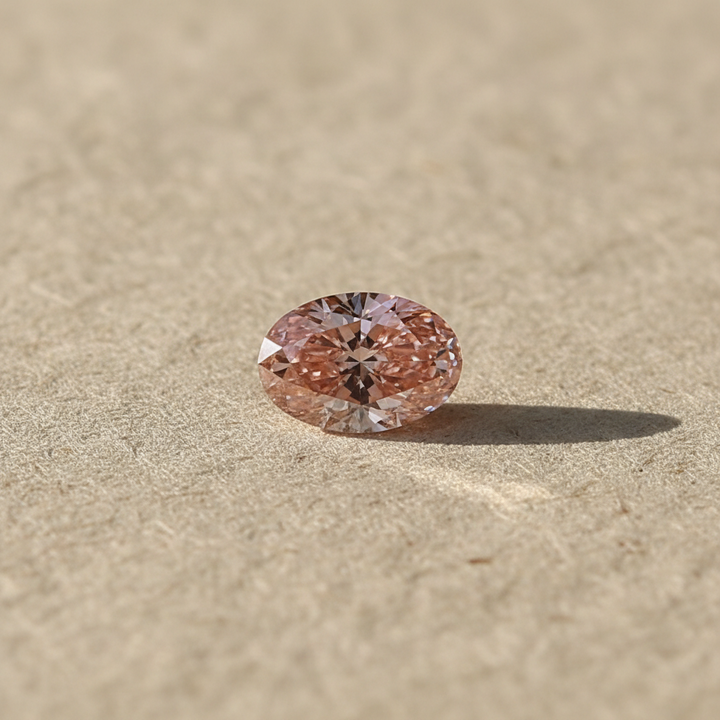 2,23 karaat ovaal geslepen lab-grown diamant, VS1/FANCY LEVENDIG ROZE