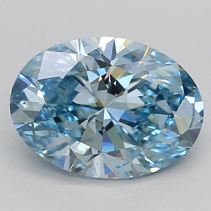 2.26 Carat Oval Cut Lab Grown Diamond VS1 FANCY VIVID BLUE