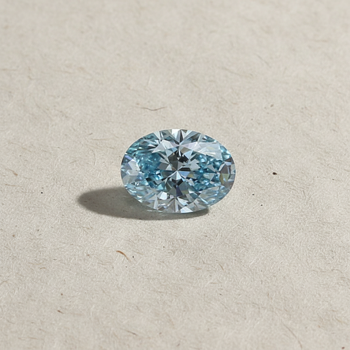 2.26 Carat Oval Cut Lab Grown Diamond, VS1/FANCY VIVID BLUE