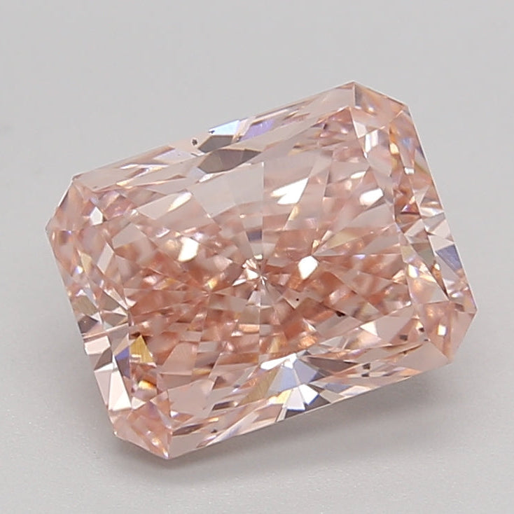 2.27 Carat Radiant Cut Lab Grown Diamond VS2 FANCY INTENSE PINK