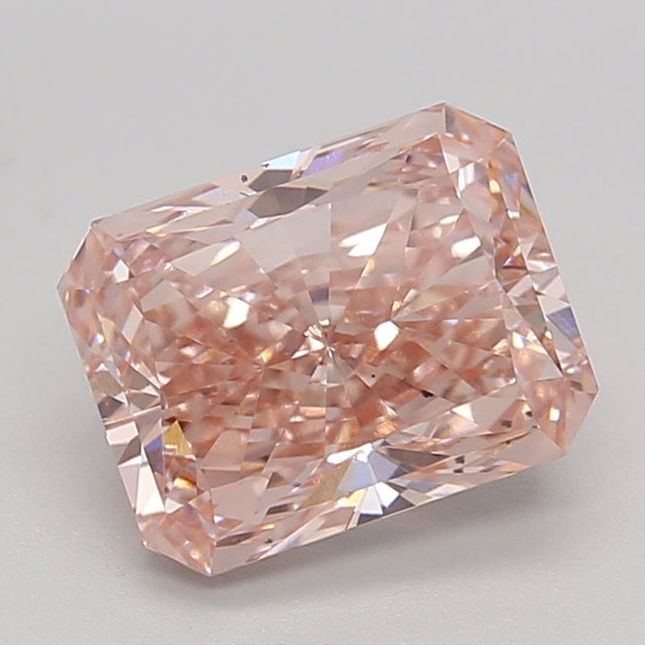 2.27 Carat Radiant Cut Lab Grown Diamond VS2 FANCY INTENSE PINK