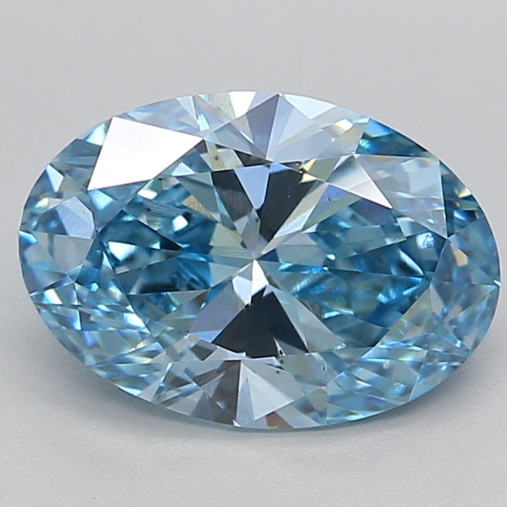 2.28 Carat Oval Cut Lab Grown Diamond VS1 FANCY VIVID BLUE