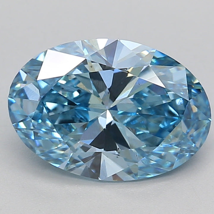 2.28 Carat Oval Cut Lab Grown Diamond VS1 FANCY VIVID BLUE