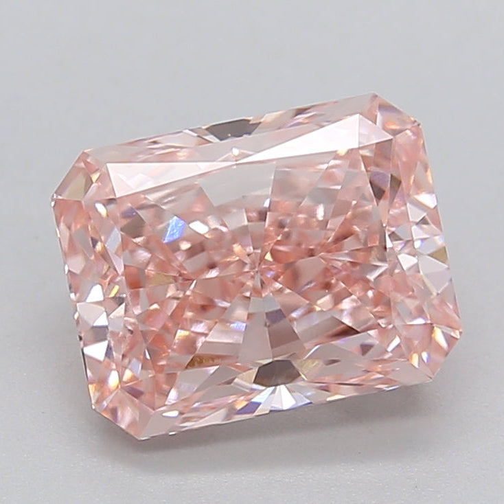 2.28 Carat Radiant Cut Lab Grown Diamond VVS2 FANCY VIVID PINK