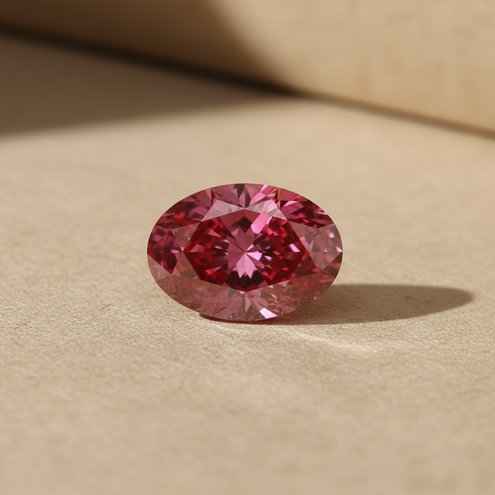 2,2 Lab-Grown-Diamant im Ovalschliff, VS2/FANCY DEEP PINK
