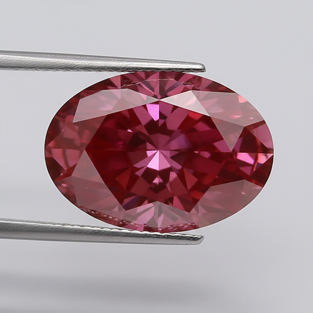 2,2 Lab-Grown-Diamant im Ovalschliff, VS2/FANCY DEEP PINK