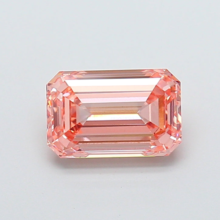 2.32 Carat Emerald Cut Lab Grown Diamond VS1Fancy Intense Pink