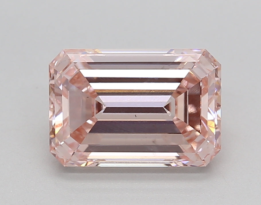 2.32 ct. Emerald Cut Fancy Intense Pink Lab Grown Diamond, IGI Certified, VS2 Clarity