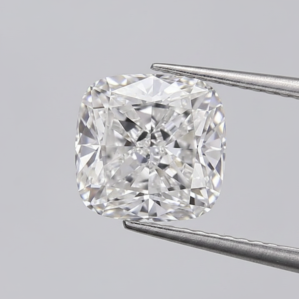 Diamant cultivé en laboratoire taille coussin de 2,35 carats, VS1/E