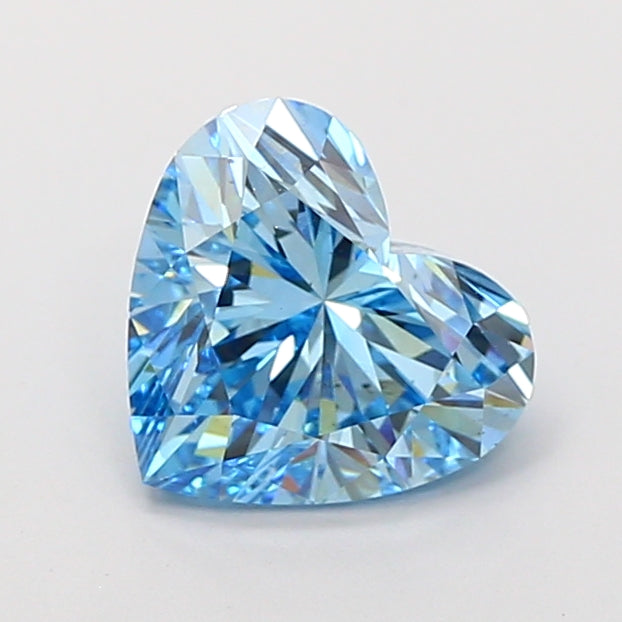 2.35 Carat Heart Cut Lab Grown Diamond VS2Fancy Vivid Blue