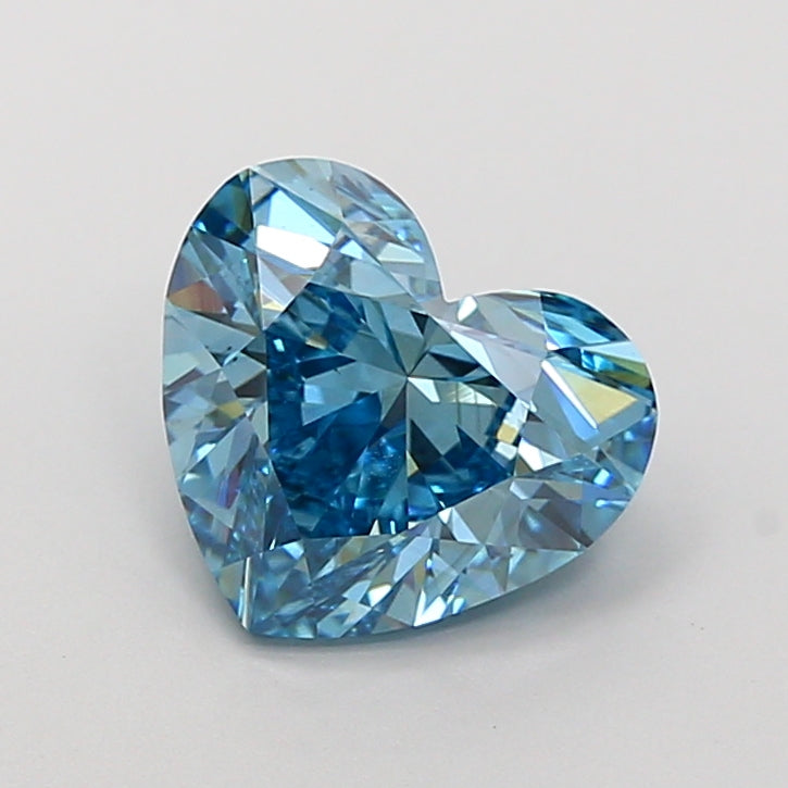 2.46 Carat Heart Cut Lab Grown Diamond VS1Fancy Vivid Blue