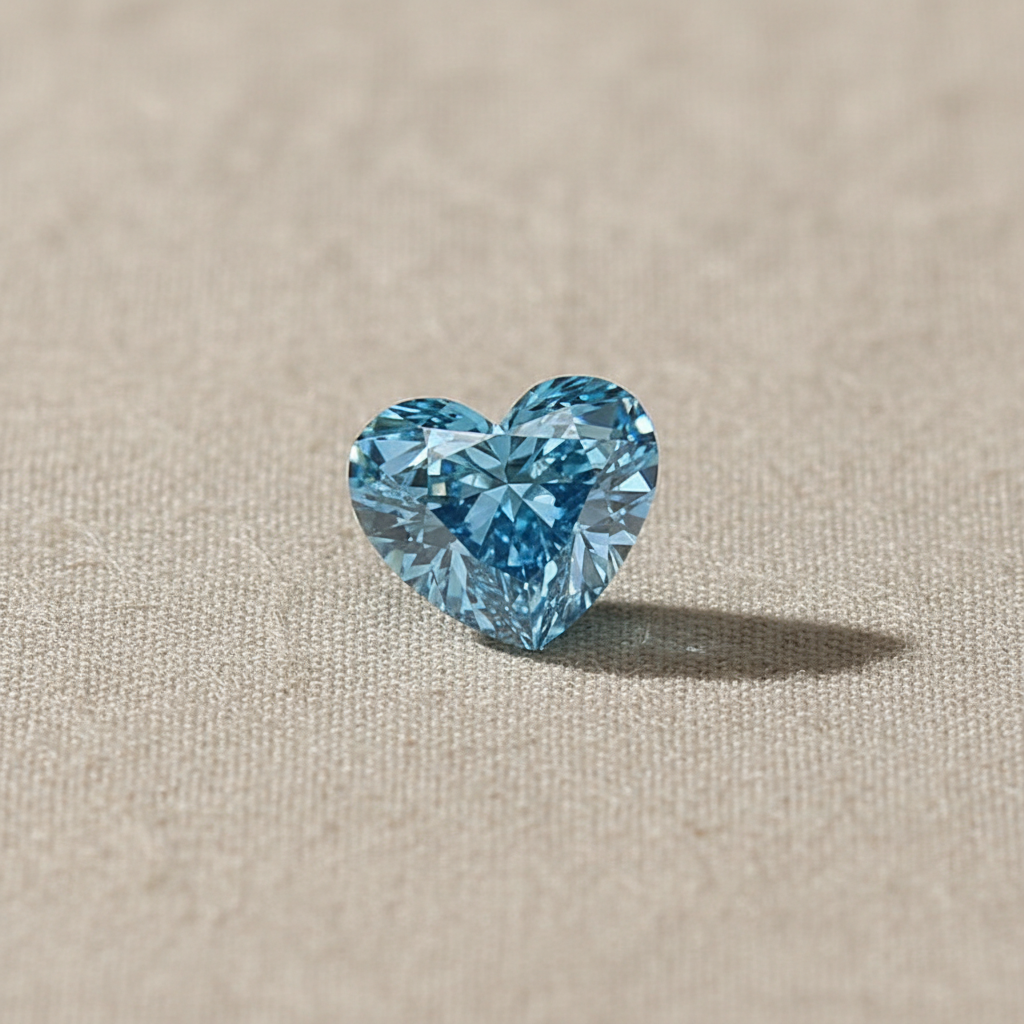 2.46 Carat Heart Cut Lab Grown Diamond VS1 Fancy Vivid Blue IGI Certified
