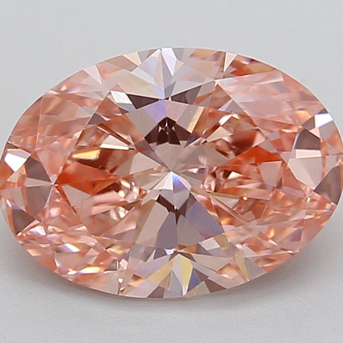 2.46 Carat Oval Cut Lab Grown Diamond VS1 FANCY VIVID PINK