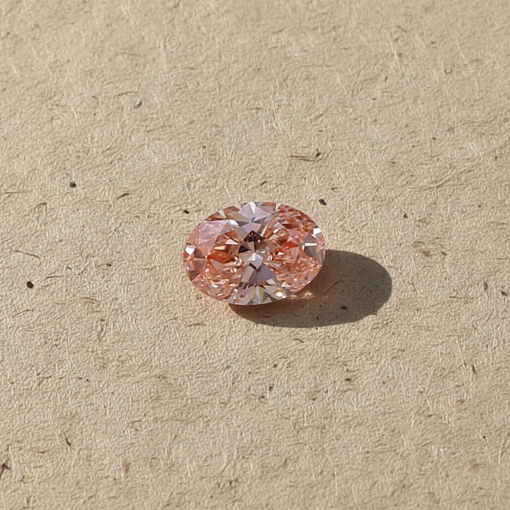 2.46 Carat Oval Cut Lab Grown Diamond, VS1/FANCY VIVID PINK