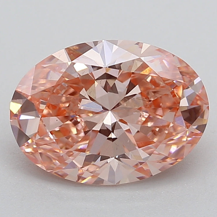 2.47 Carat Oval Cut Lab Grown Diamond VS1 FANCY VIVID PINK