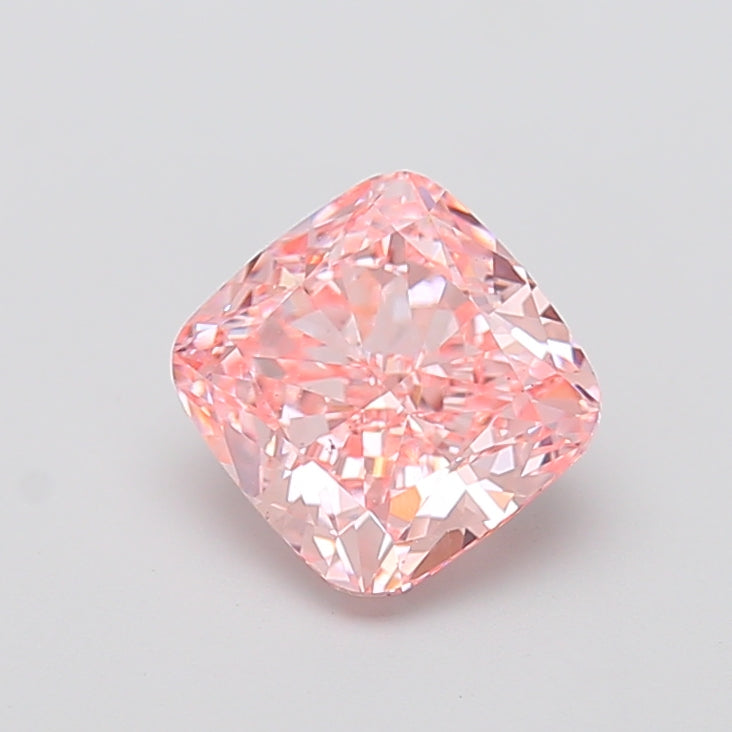 2,50 karaat kussen vierkant Lab Grown Diamond VS1 Fancy Vivid Pink
