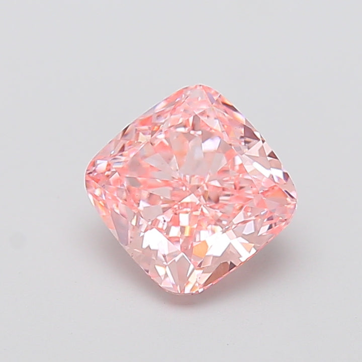 2,50 karaat kussen vierkant Lab Grown Diamond VS1 Fancy Vivid Pink