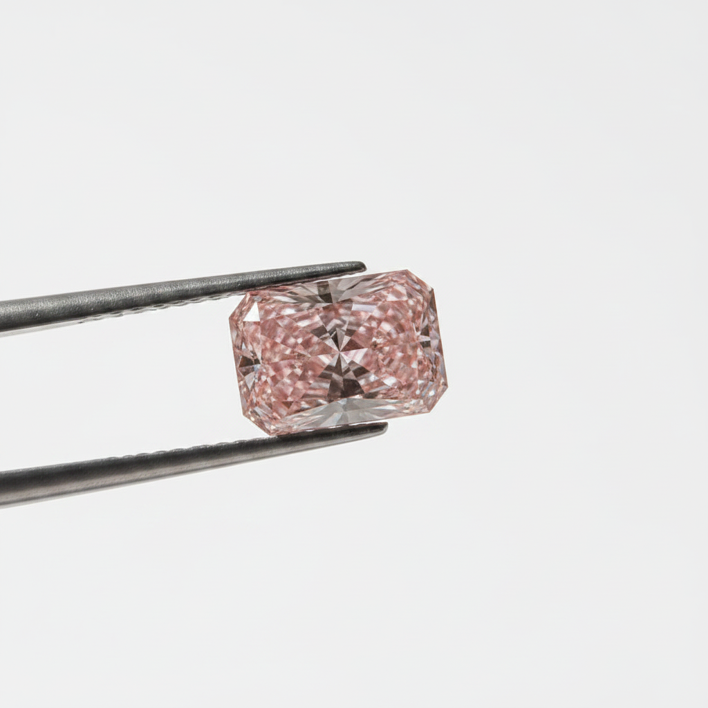 2.50 Carat Radiant Lab Grown Diamond, VVS1/Fancy Vivid Pink