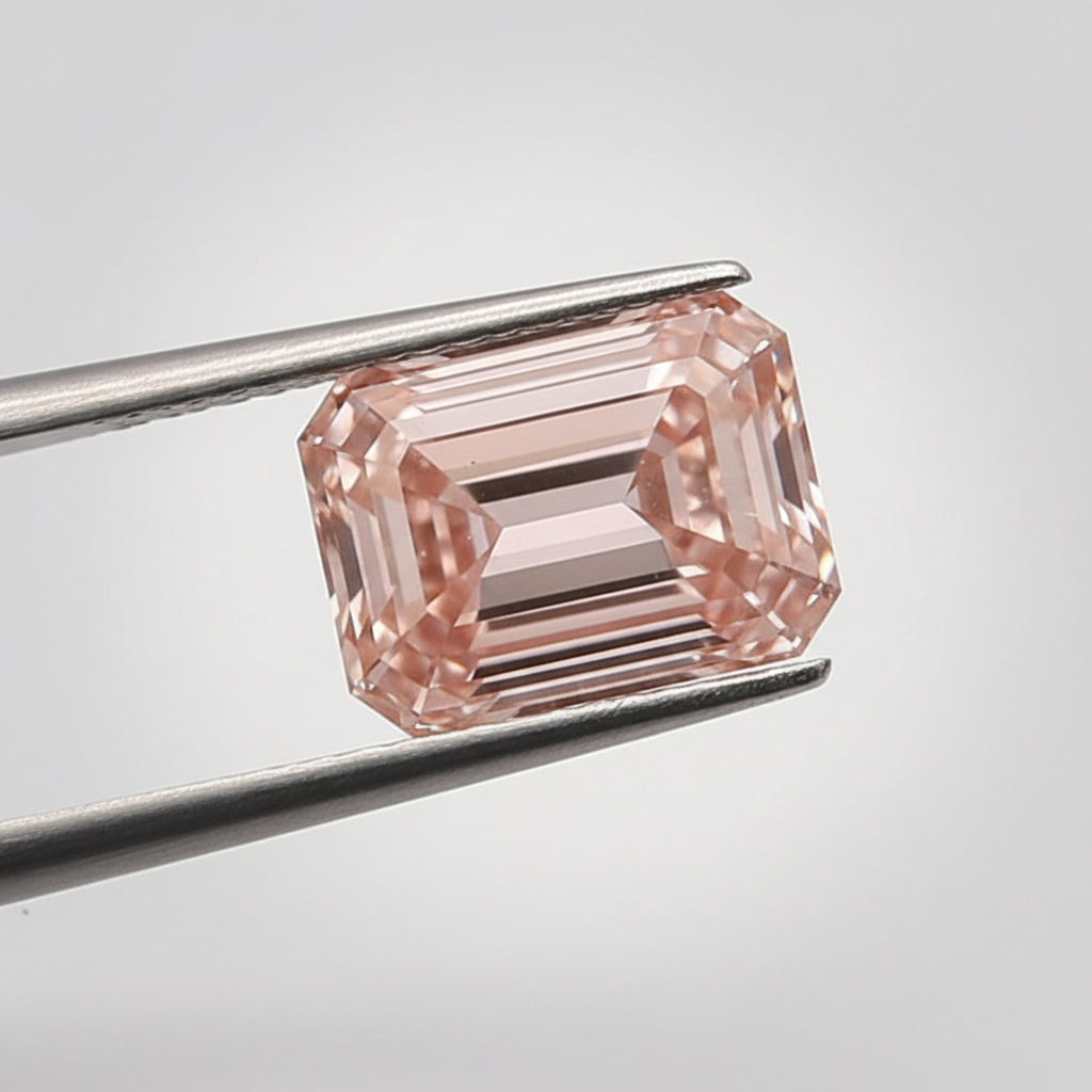 2.51 Carat Emerald Lab Grown Diamond, VS2/FANCY INTENSE PINK
