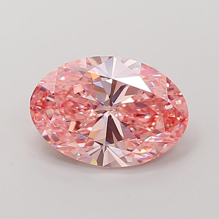 2.51 Carat Oval Lab Grown Diamond VS1 Fancy Vivid Pink