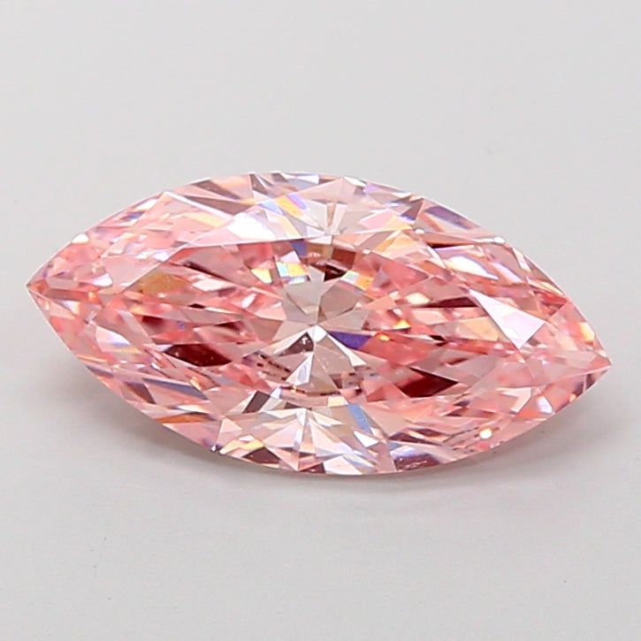 2.55 Carat Marquise Cut Lab Grown Diamond VVS2Fancy Vivid Pink