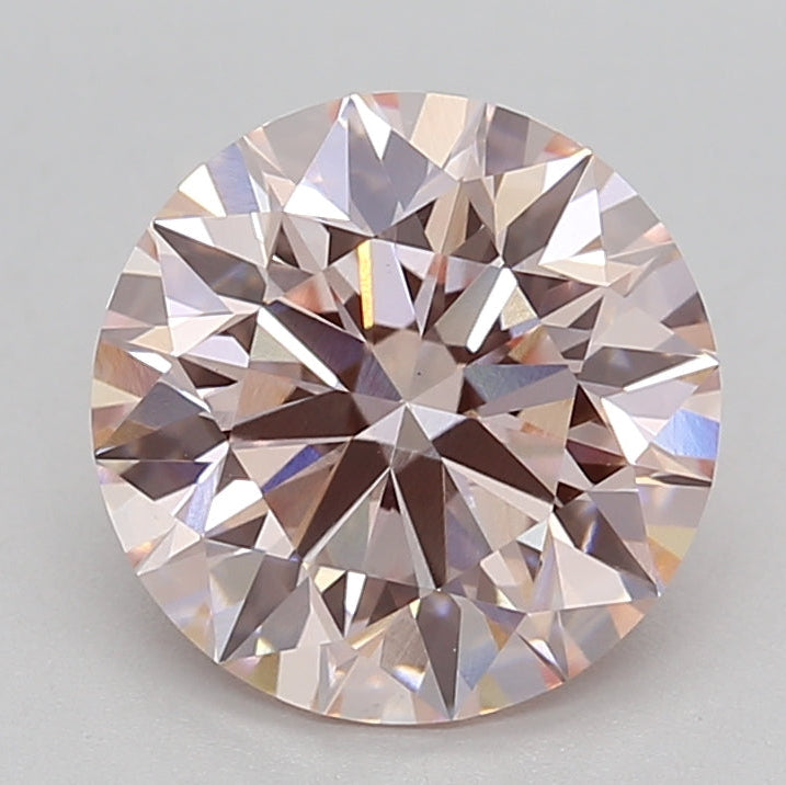 2.55 Carat Round Lab Grown Diamond VS1 FANCY INTENSE PINK