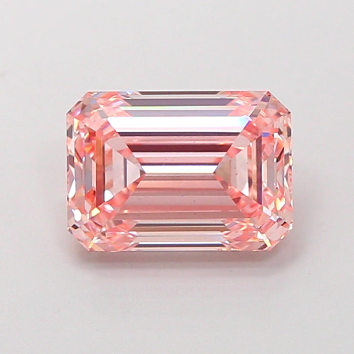 2,57 Karat Lab-Grown-Diamant im Smaragdschliff, VVS2 Fancy Intense Pink