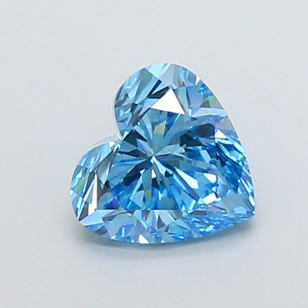 2.57 Carat Heart Cut Lab Grown Diamond VS2Fancy Vivid Blue