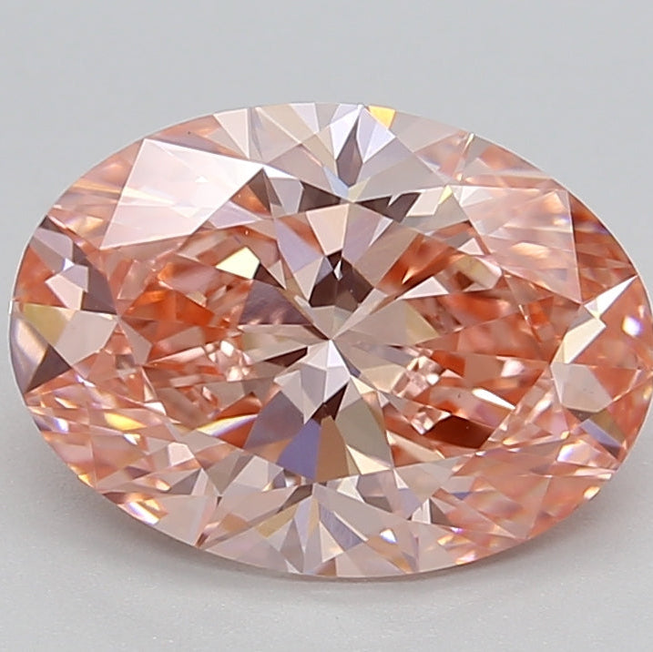 2.64 Carat Oval Cut Lab Grown Diamond VVS2 FANCY VIVID PINK