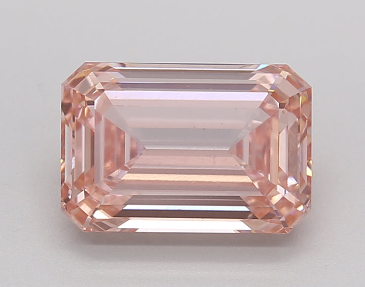 2.67 ct. Emerald Cut Lab Grown Diamond, IGI Certified, Fancy Intense Pink Color VS1 Clarity